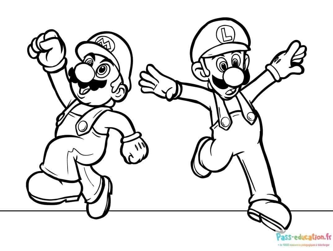 Coloriage Mario et Luigi à imprimer et colorier