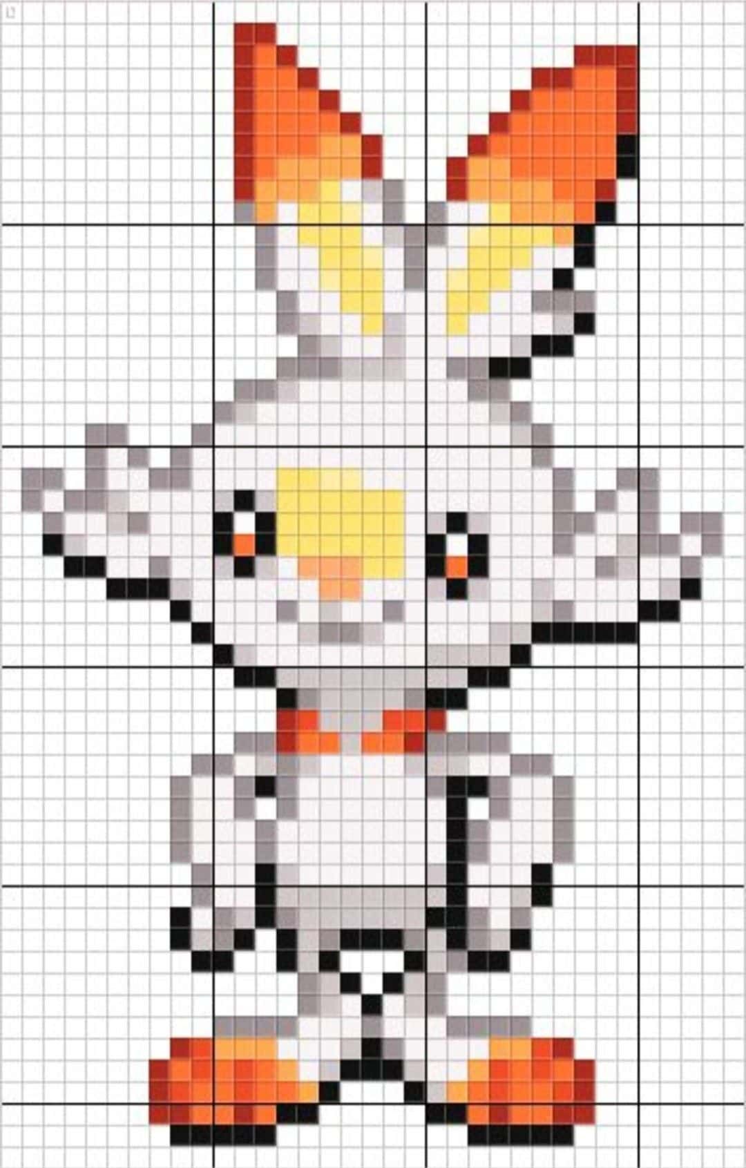 Coloriage Raboot pixel à imprimer et colorier