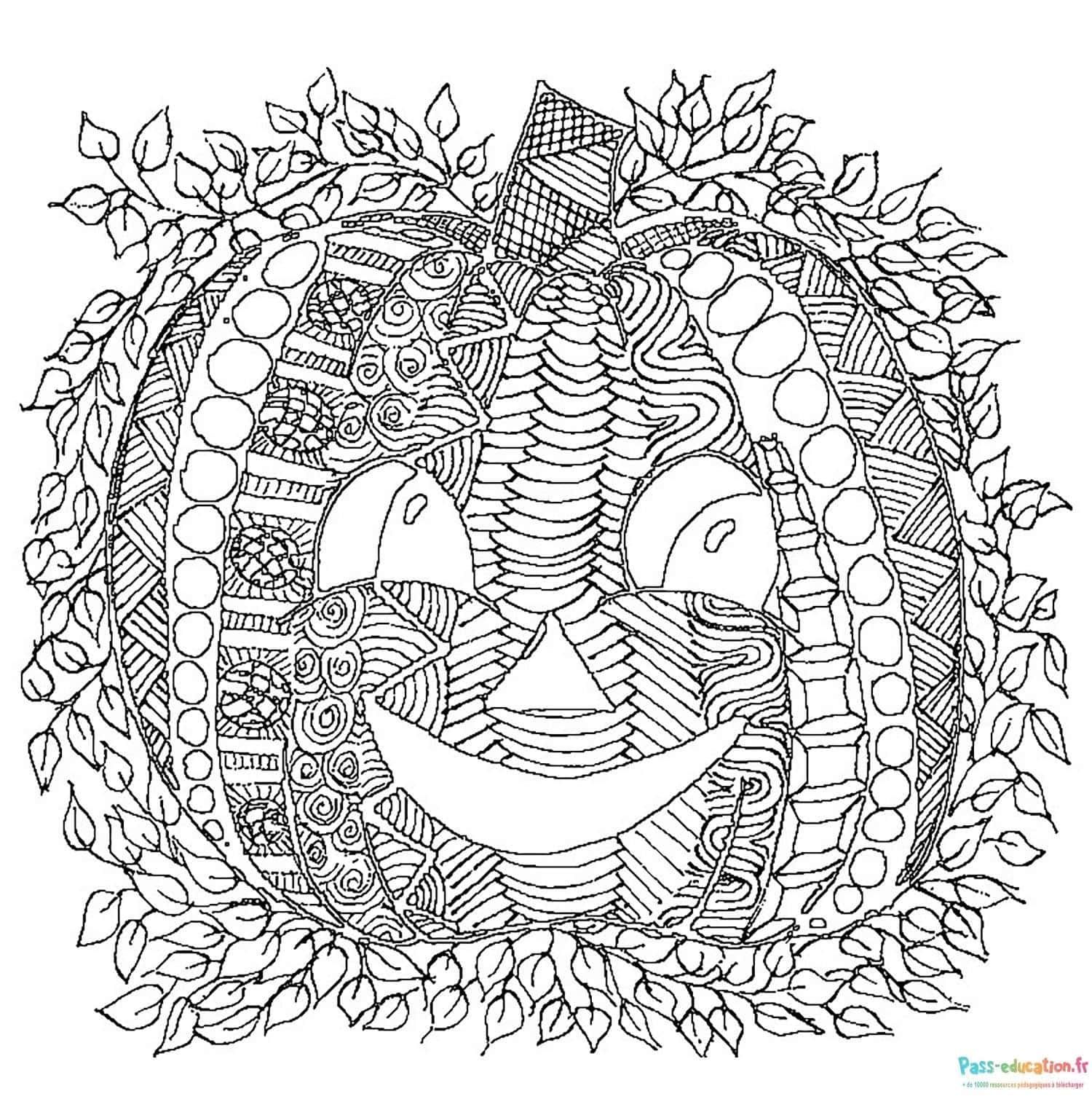 Coloriage Citrouille joyeuse à imprimer et colorier