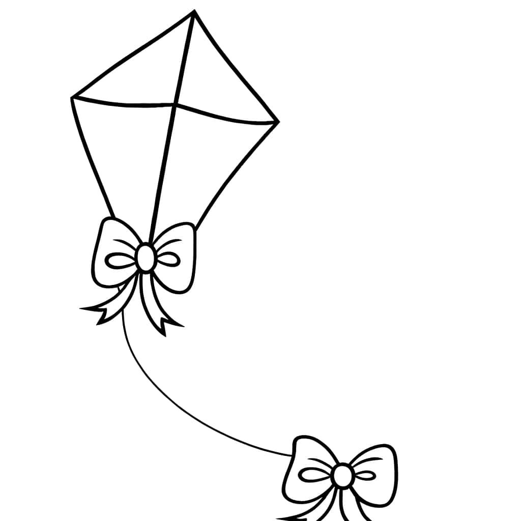Coloriage Cerf-volant avec nœuds à imprimer et colorier