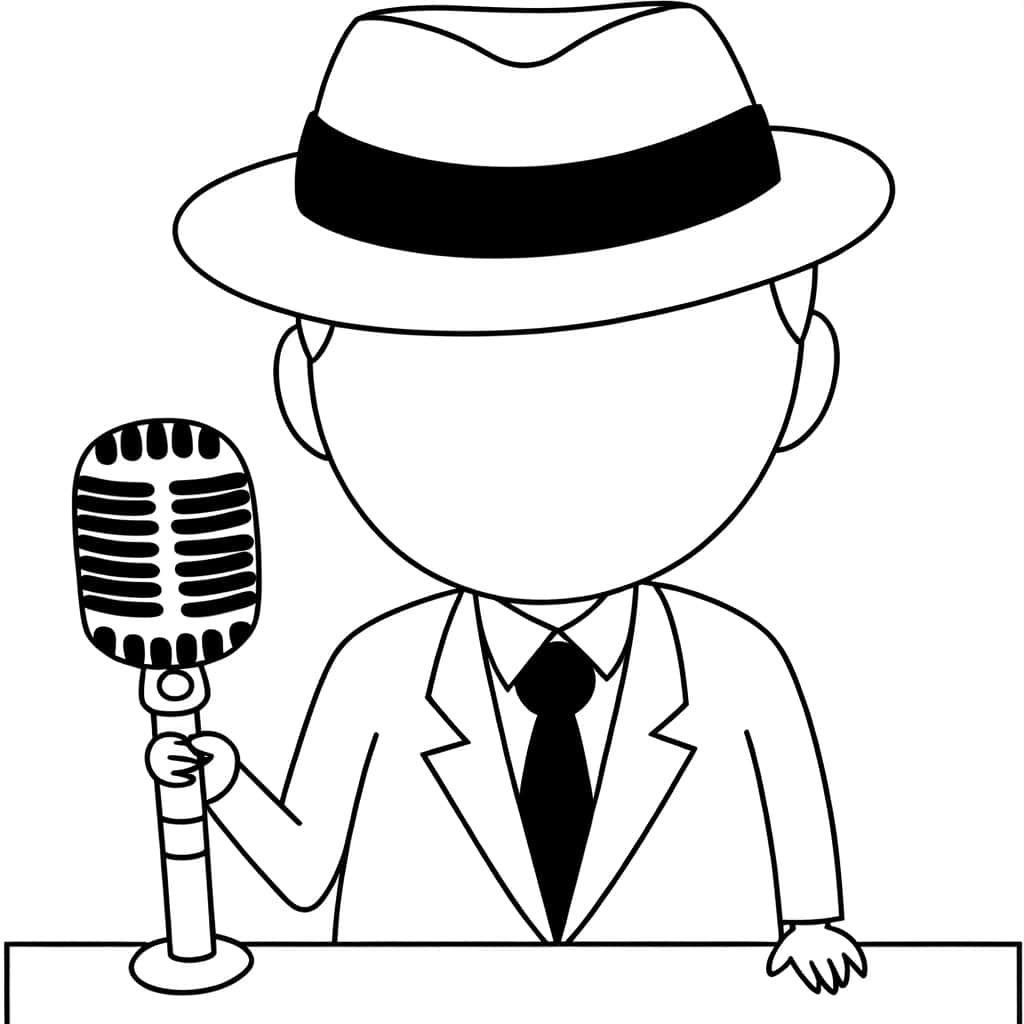 Coloriage Chanteur élégant à imprimer et colorier