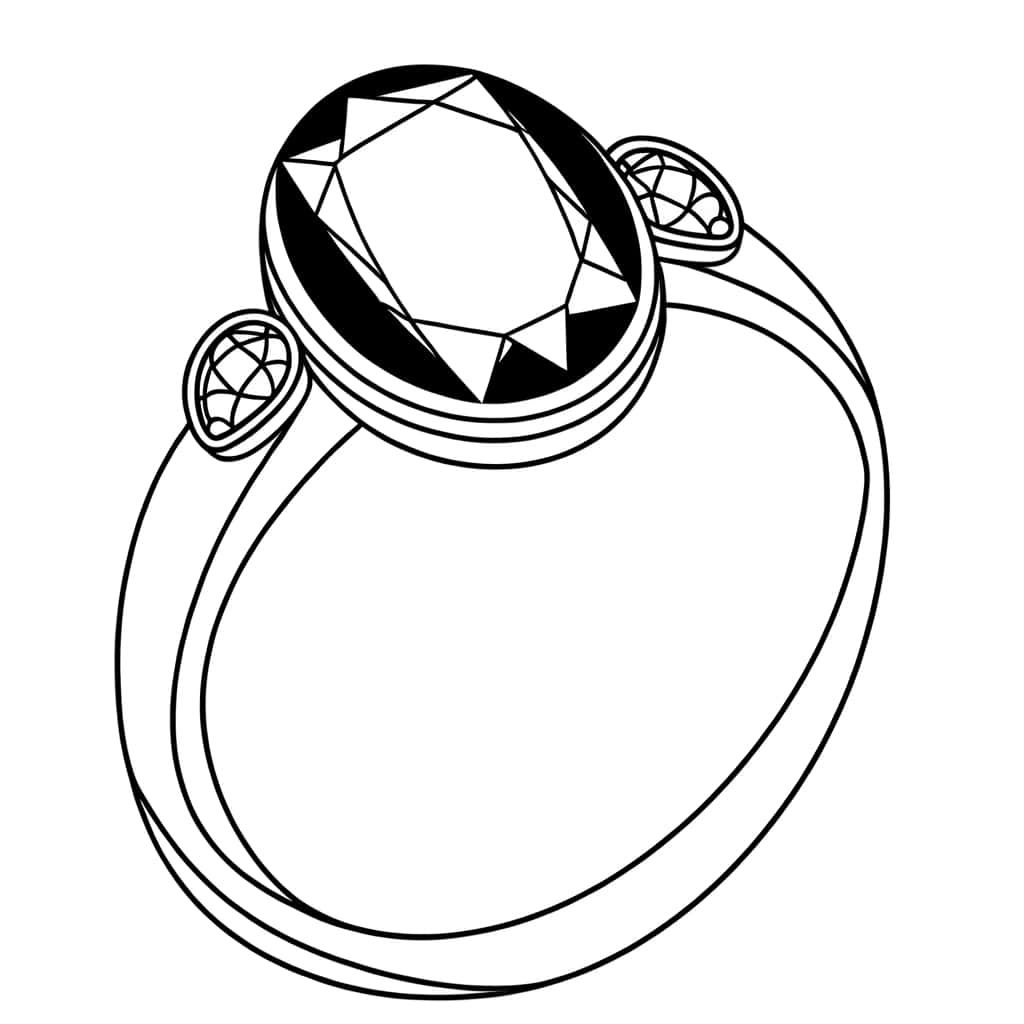 Coloriage Bague précieuse à imprimer et colorier