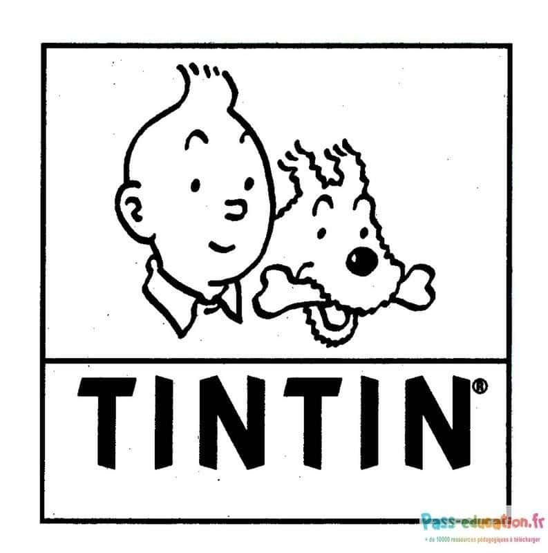 Coloriage Tintin et Milou à imprimer et colorier