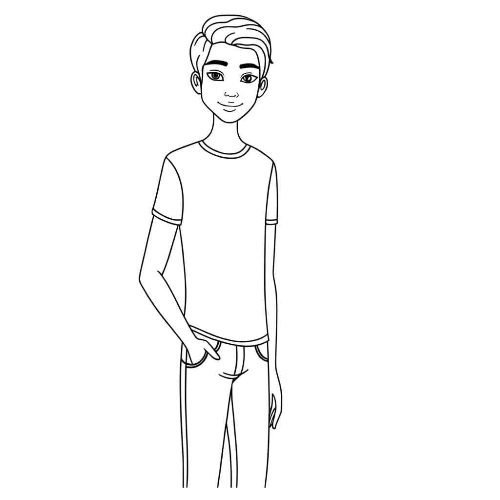 Coloriage Ado décontracté à imprimer et colorier