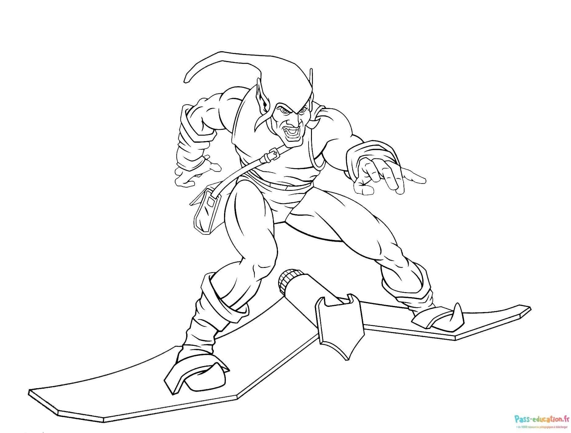 Coloriage Ninja sur skateboard à imprimer et colorier