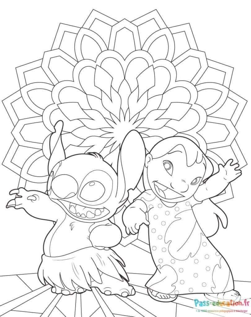 Coloriage Lilo et Stitch à imprimer et colorier
