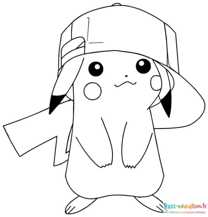 Coloriage Pikachu détective à imprimer et colorier