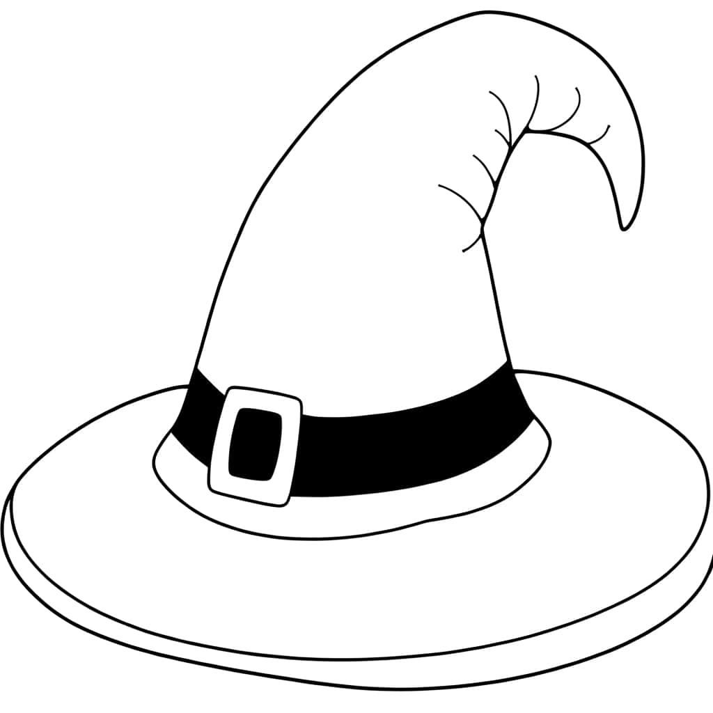 Coloriage Chapeau de sorcière à imprimer et colorier