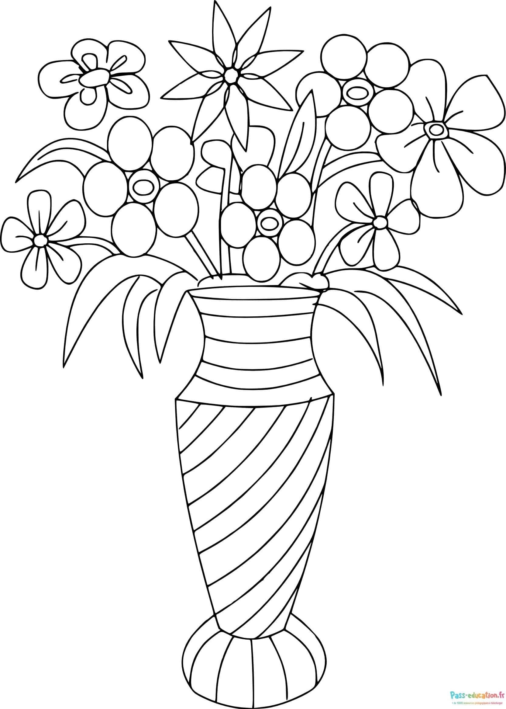 Coloriage Bouquet fleuri à imprimer et colorier