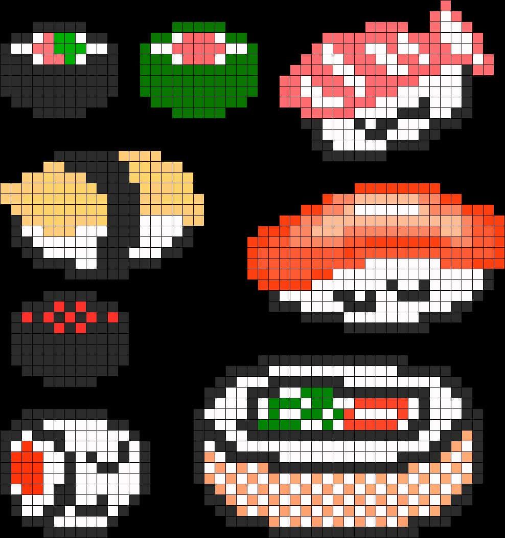 Coloriage Nourriture pixelisée à imprimer et colorier