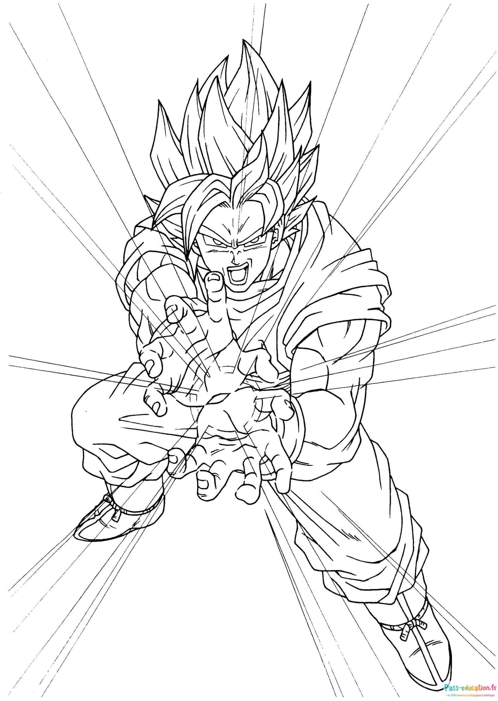 Coloriage Guerrier Saiyan à imprimer et colorier