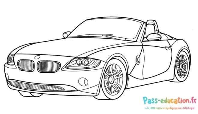 Coloriage Cabriolet sportif à imprimer et colorier