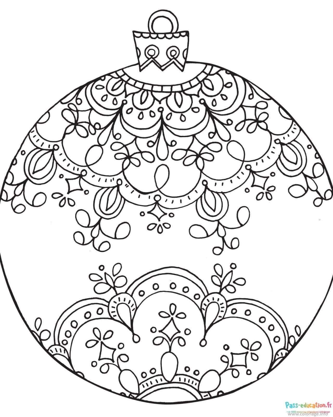 Coloriage Boule de Noël à imprimer et colorier