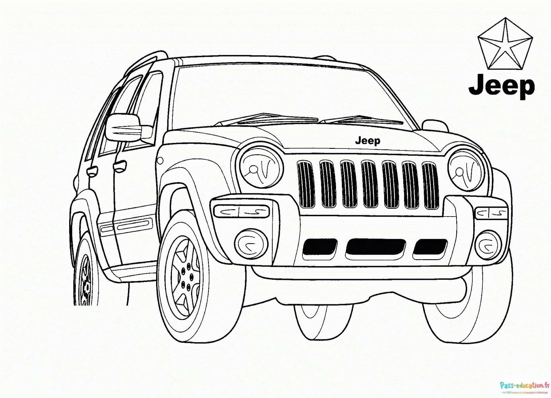 Coloriage Jeep 4X4 à imprimer et colorier