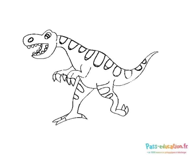 Coloriage Dinosaure souriant à imprimer et colorier