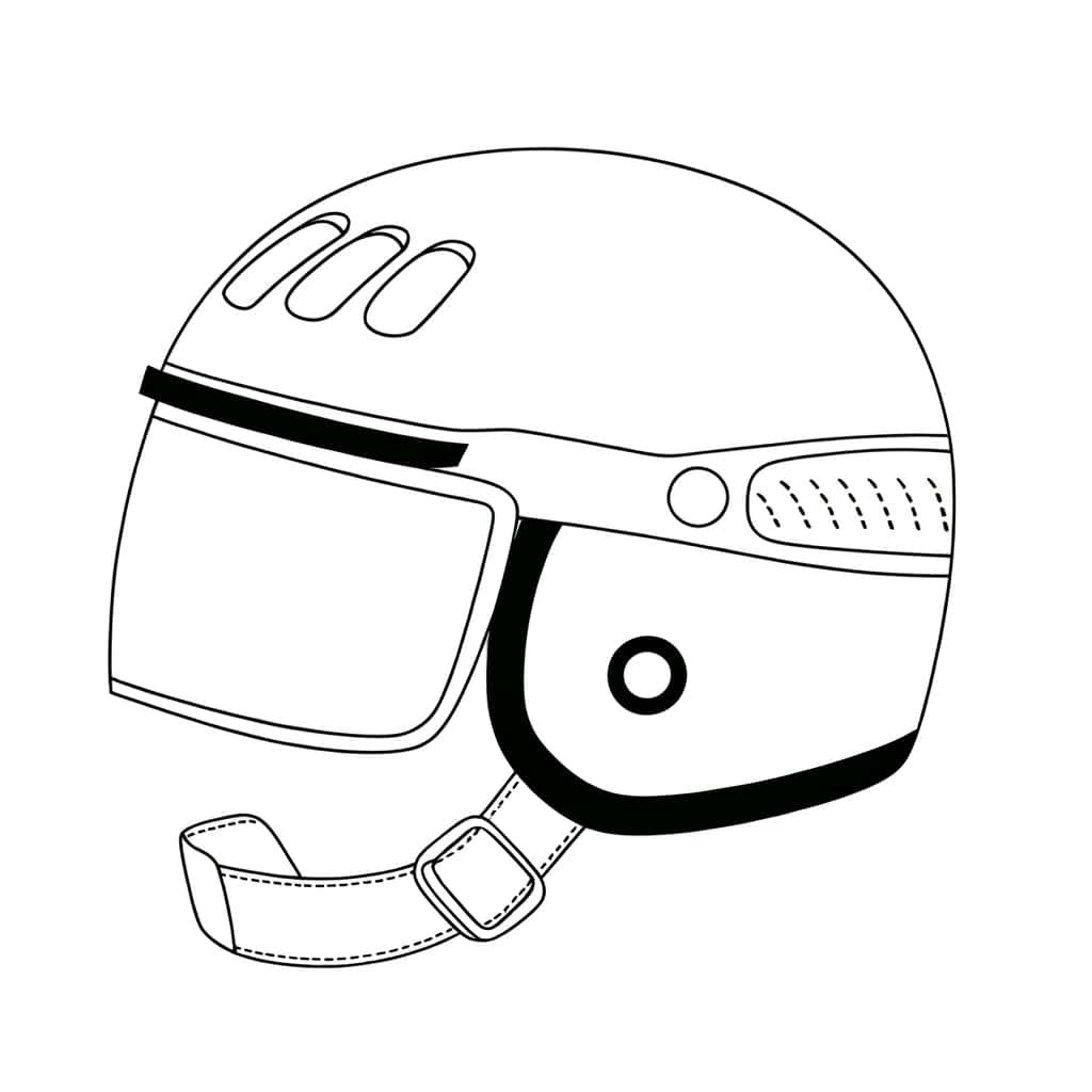 Coloriage Casque de moto à imprimer et colorier