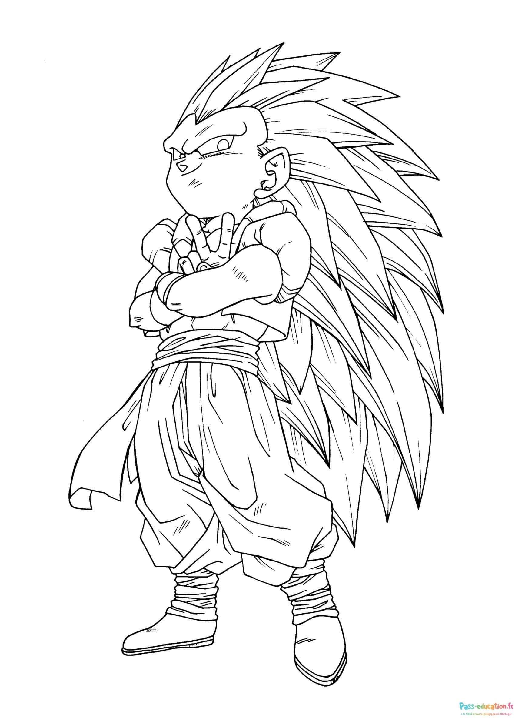 Coloriage Guerrier Super Saiyan à imprimer et colorier