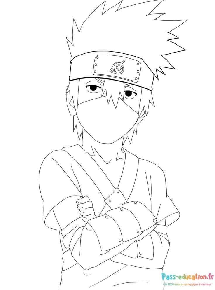 Coloriage Kakashi en action à imprimer et colorier