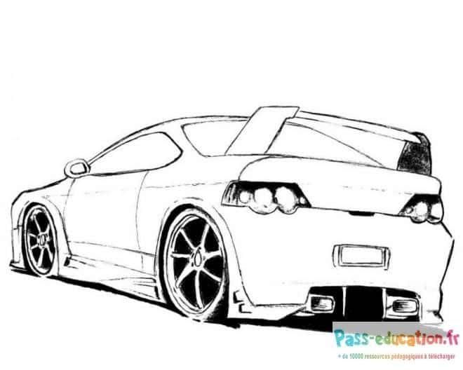 Coloriage Voiture de course à imprimer et colorier