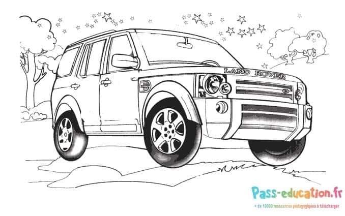 Coloriage Land Rover à imprimer et colorier