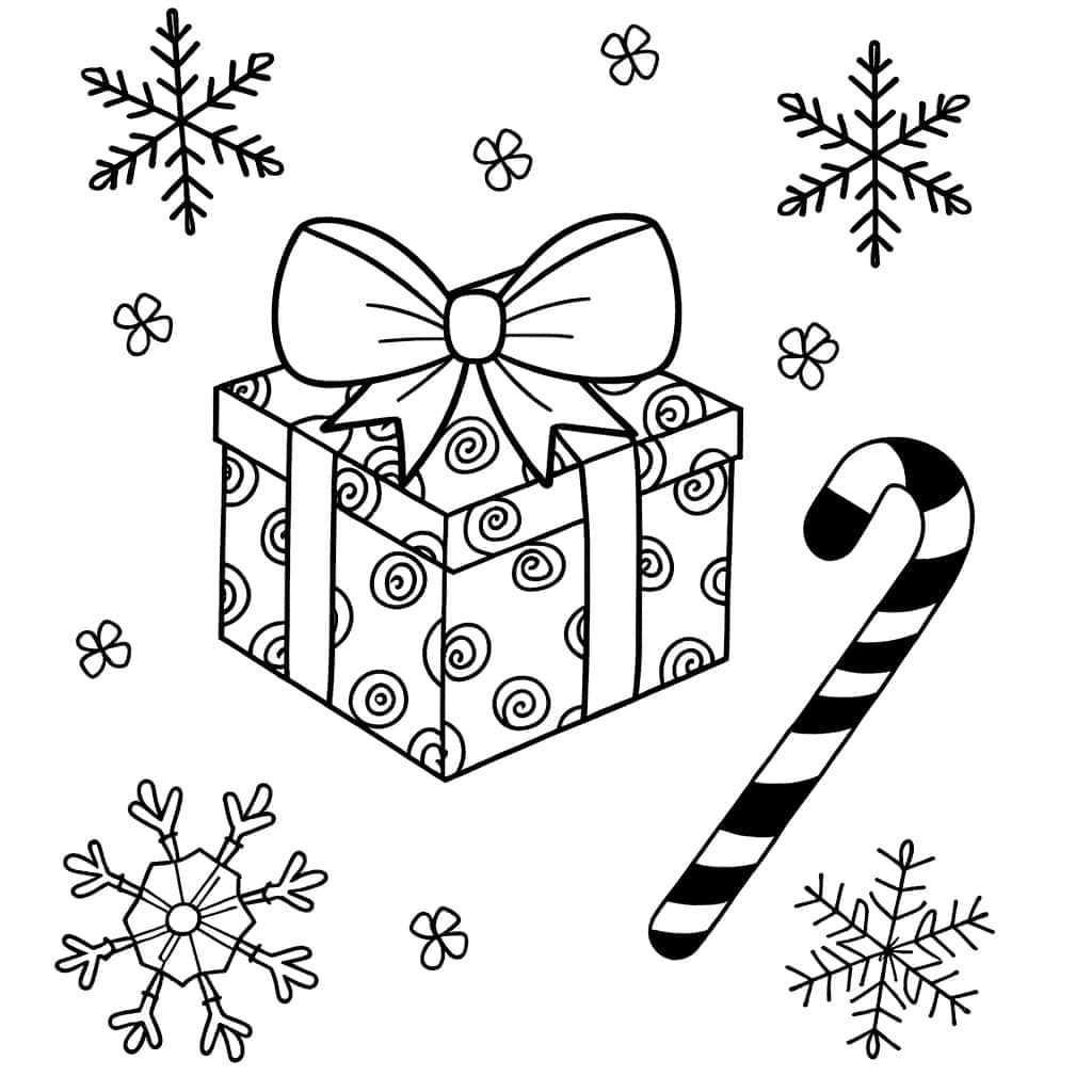 Coloriage Cadeau et sucreries à imprimer et colorier