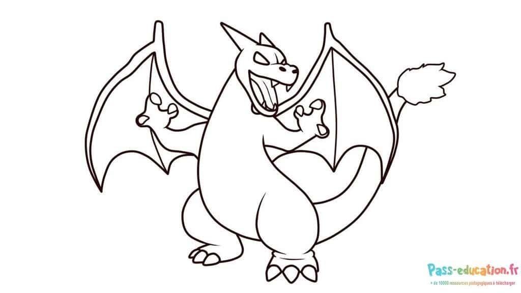 Coloriage Dessin de Charizard à imprimer et colorier