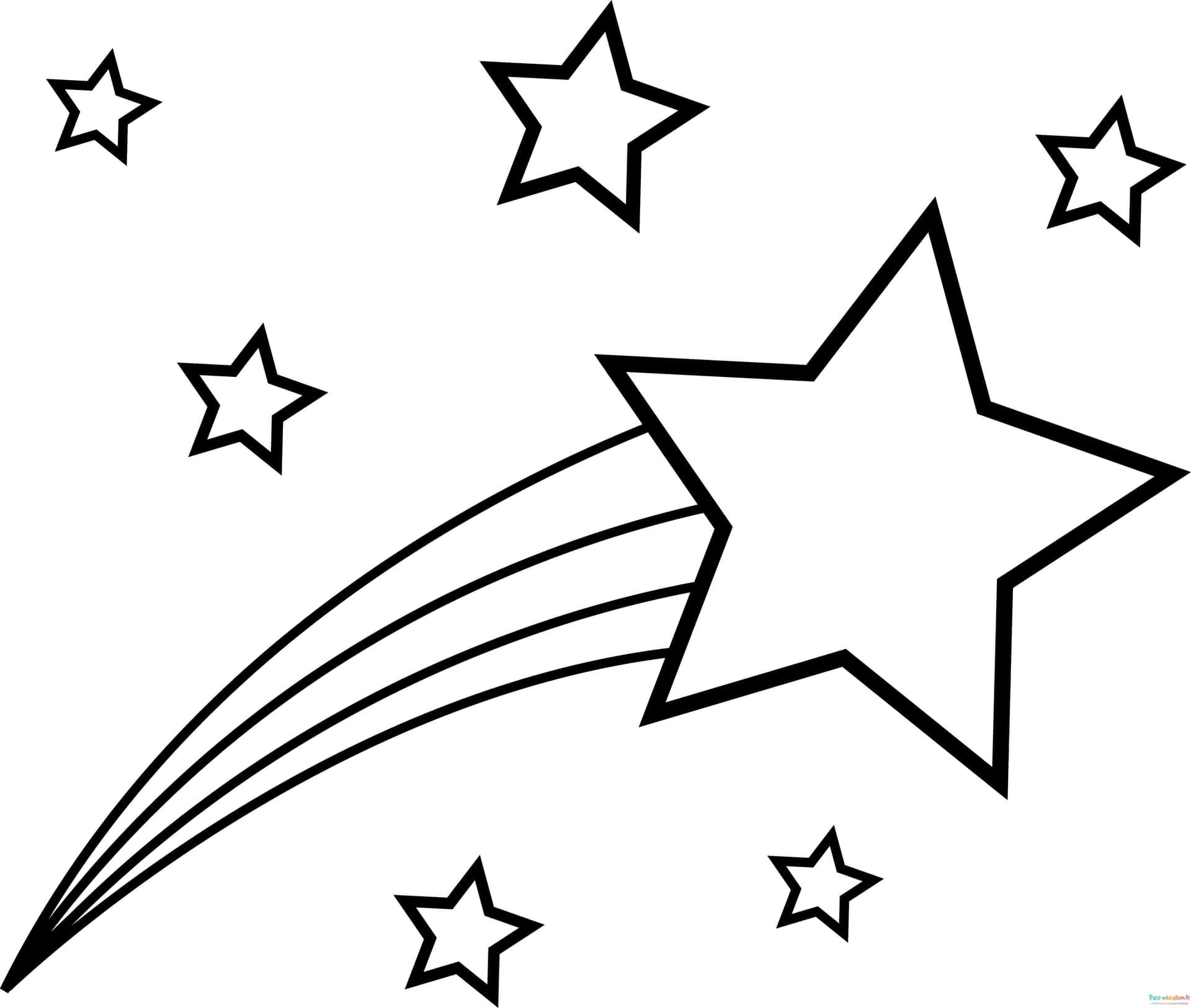 Coloriage Étoiles filantes à imprimer et colorier