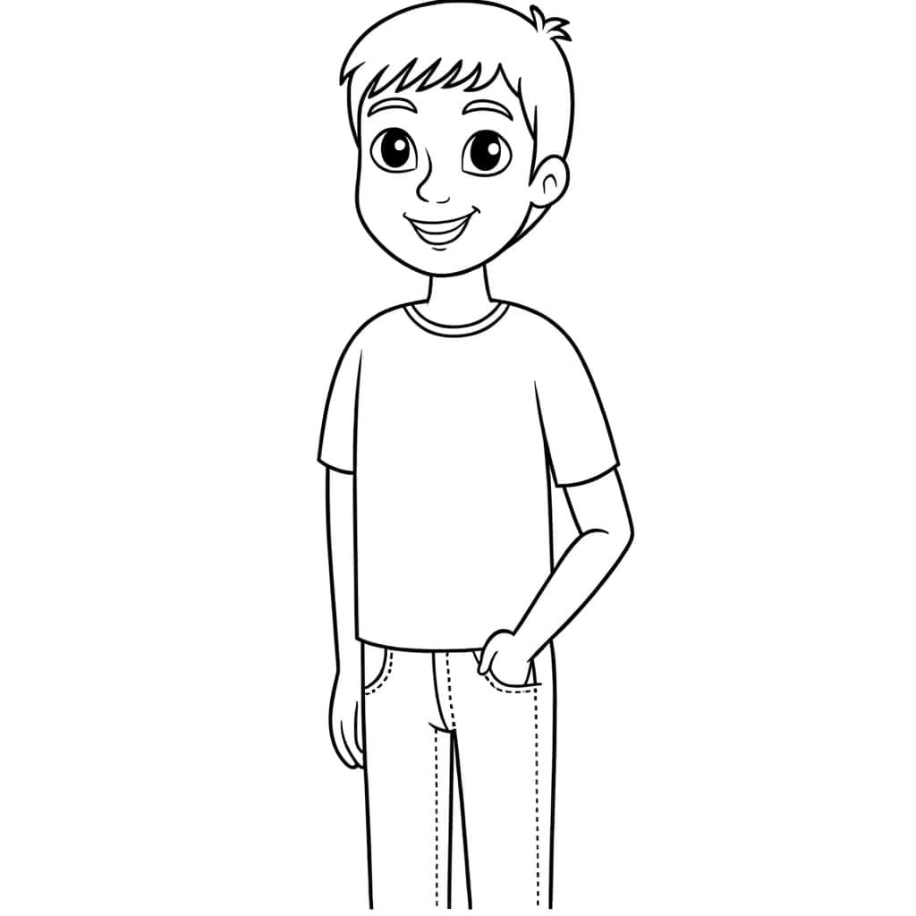 Coloriage Ado en Jeans à imprimer et colorier