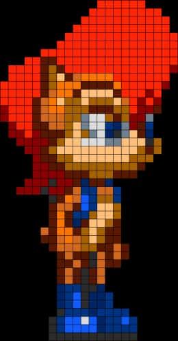 Coloriage Sonic pixelisé à imprimer et colorier