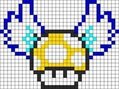Coloriage Champignon Pixel à imprimer et colorier