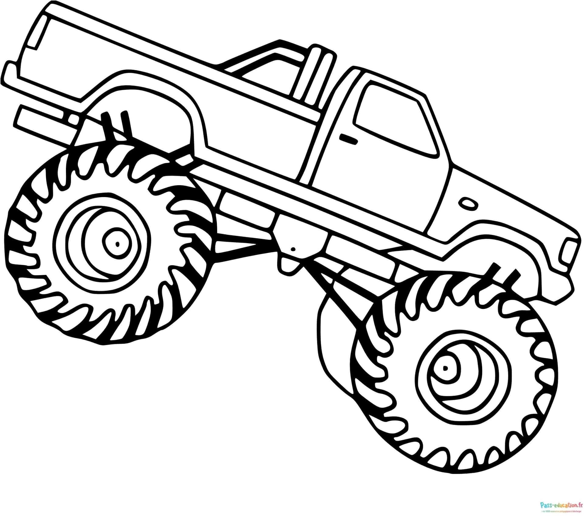 Coloriage Camion monstre à imprimer et colorier
