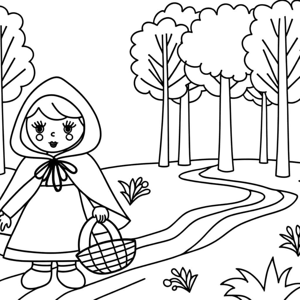 Coloriage Chaperon Rouge à imprimer et colorier