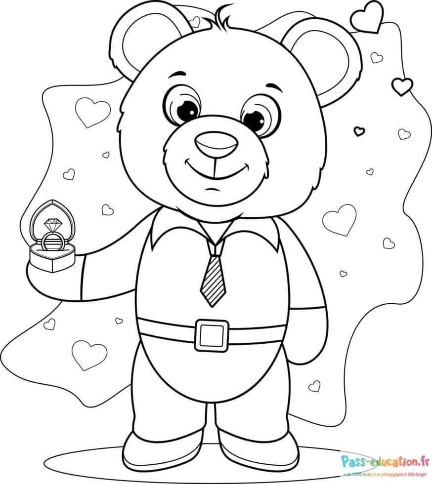 Coloriage Ours gentleman à imprimer et colorier