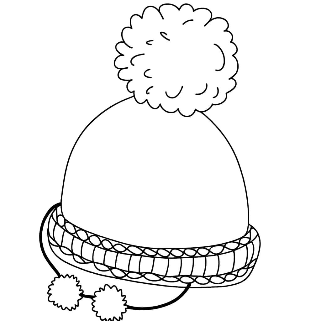 Coloriage Bonnet à pompon à imprimer et colorier