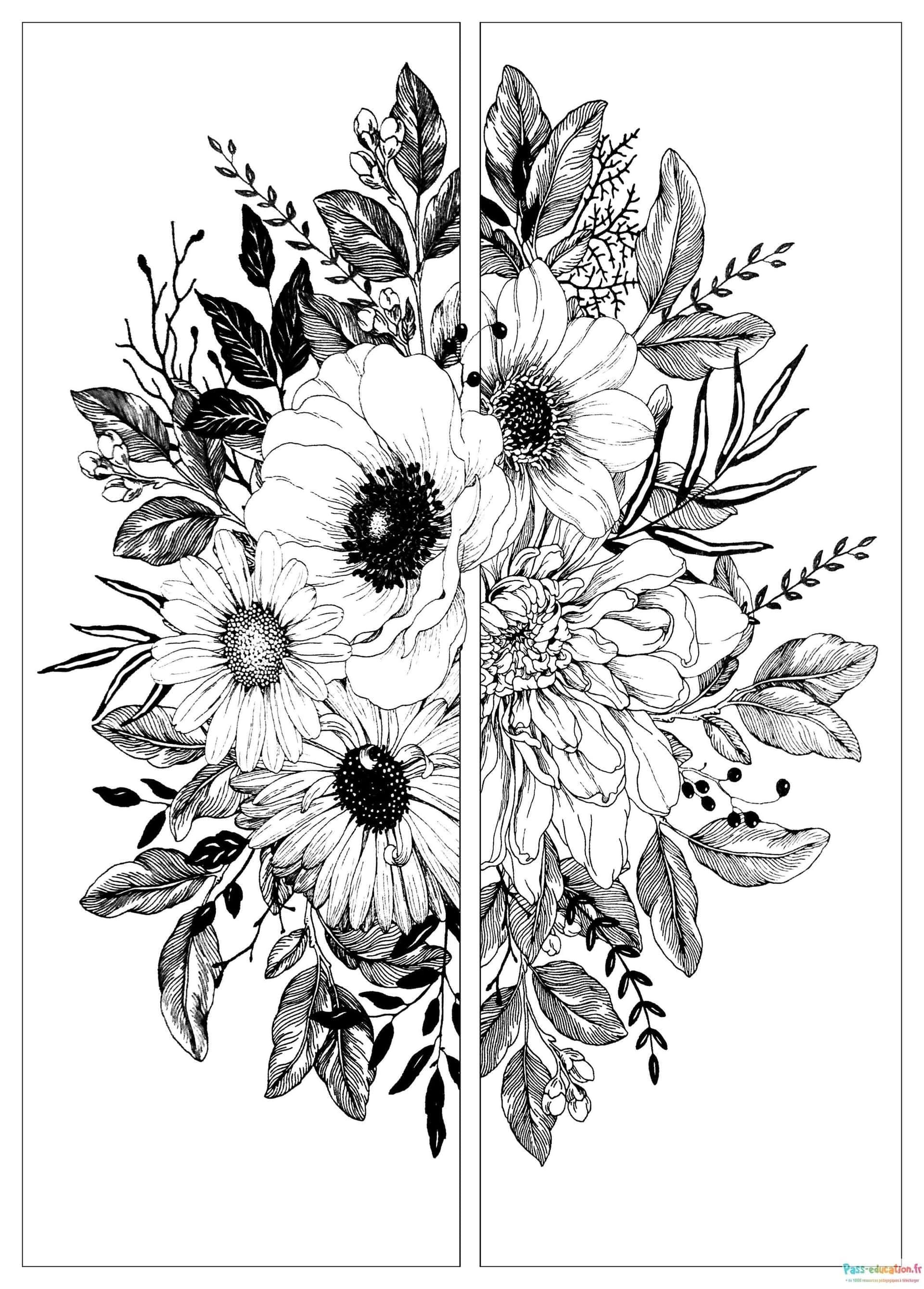 Coloriage Bouquet floral à imprimer et colorier
