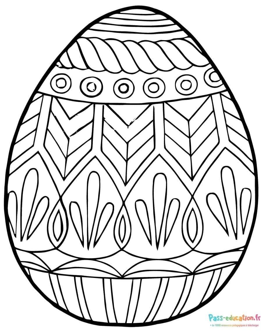 Coloriage Oeuf décoré à imprimer et colorier