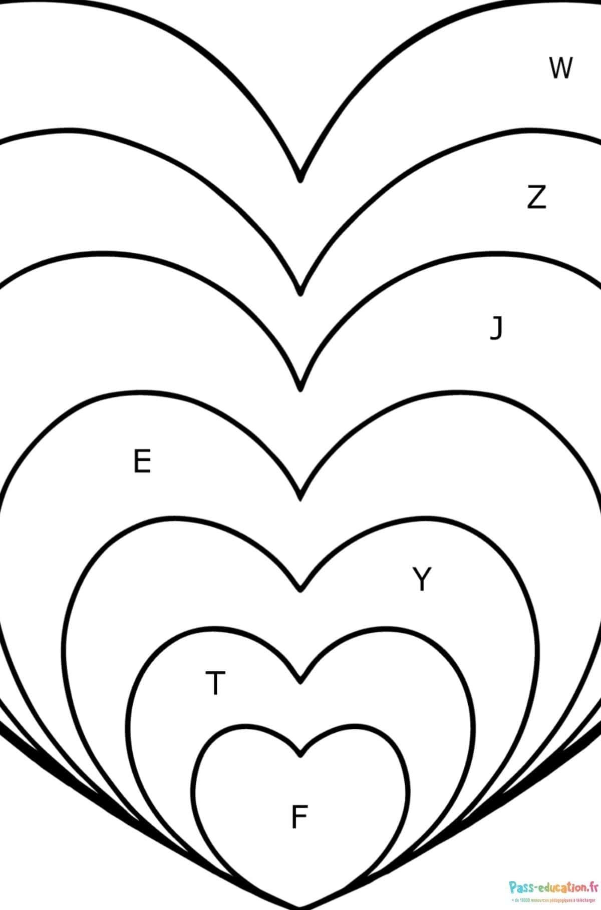Coloriage Cœurs entrelacés à imprimer et colorier