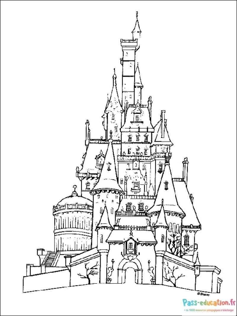 Coloriage Château fantastique à imprimer et colorier