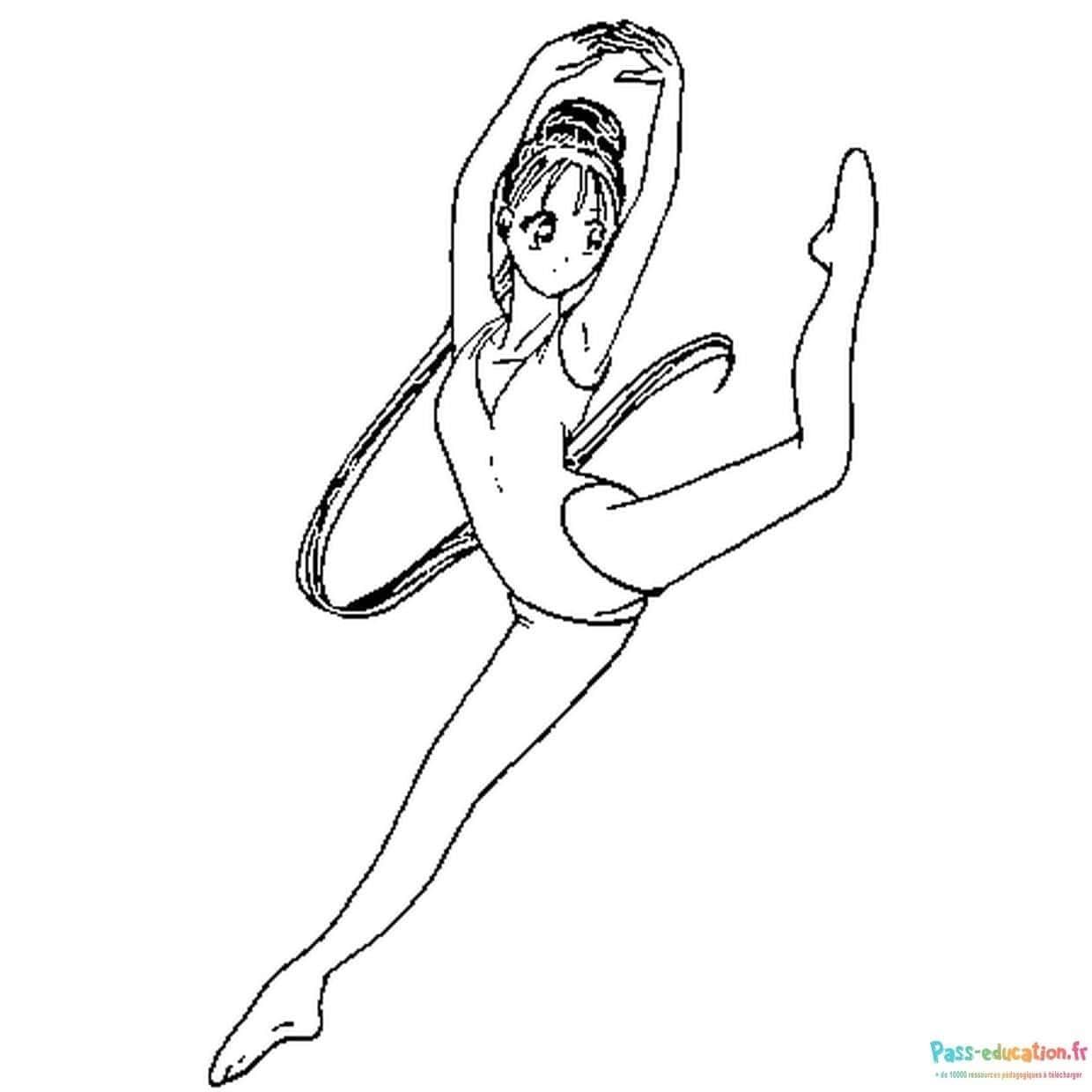 Coloriage Danseuse gymnastique à imprimer et colorier