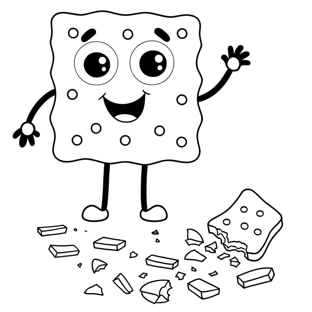 Coloriage Biscuit souriant à imprimer et colorier