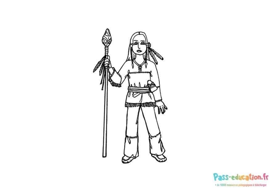 Coloriage Tenue amérindienne à imprimer et colorier