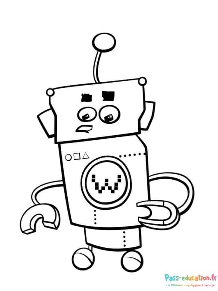 Coloriage Robot triste à imprimer et colorier