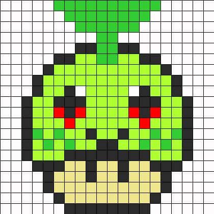 Coloriage Champignon pixel à imprimer et colorier