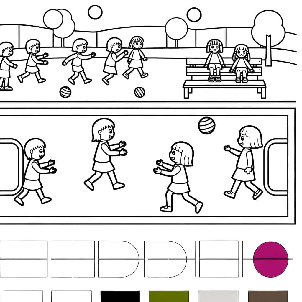 Coloriage Jeu de récréation à imprimer et colorier