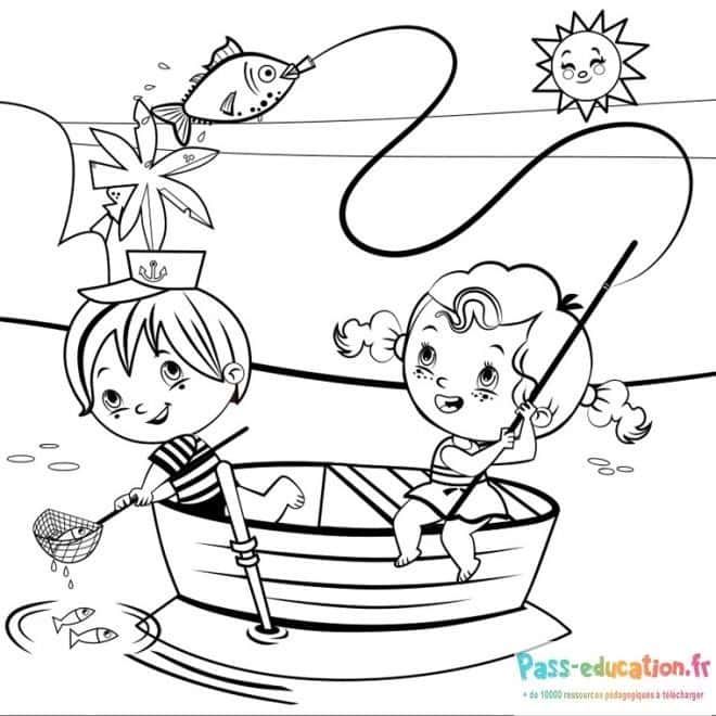 Coloriage Aventure nautique à imprimer et colorier