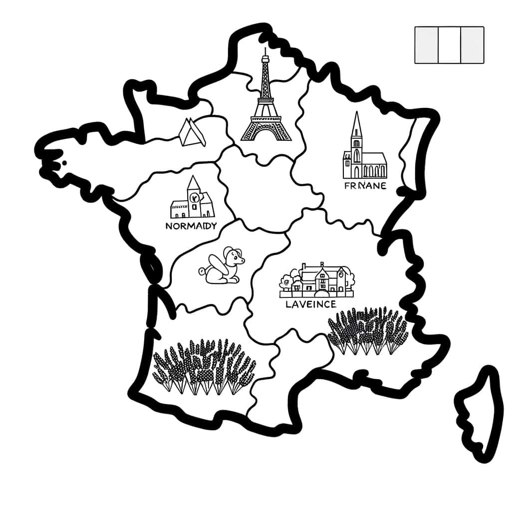 Coloriage Carte de France interactive à imprimer et colorier