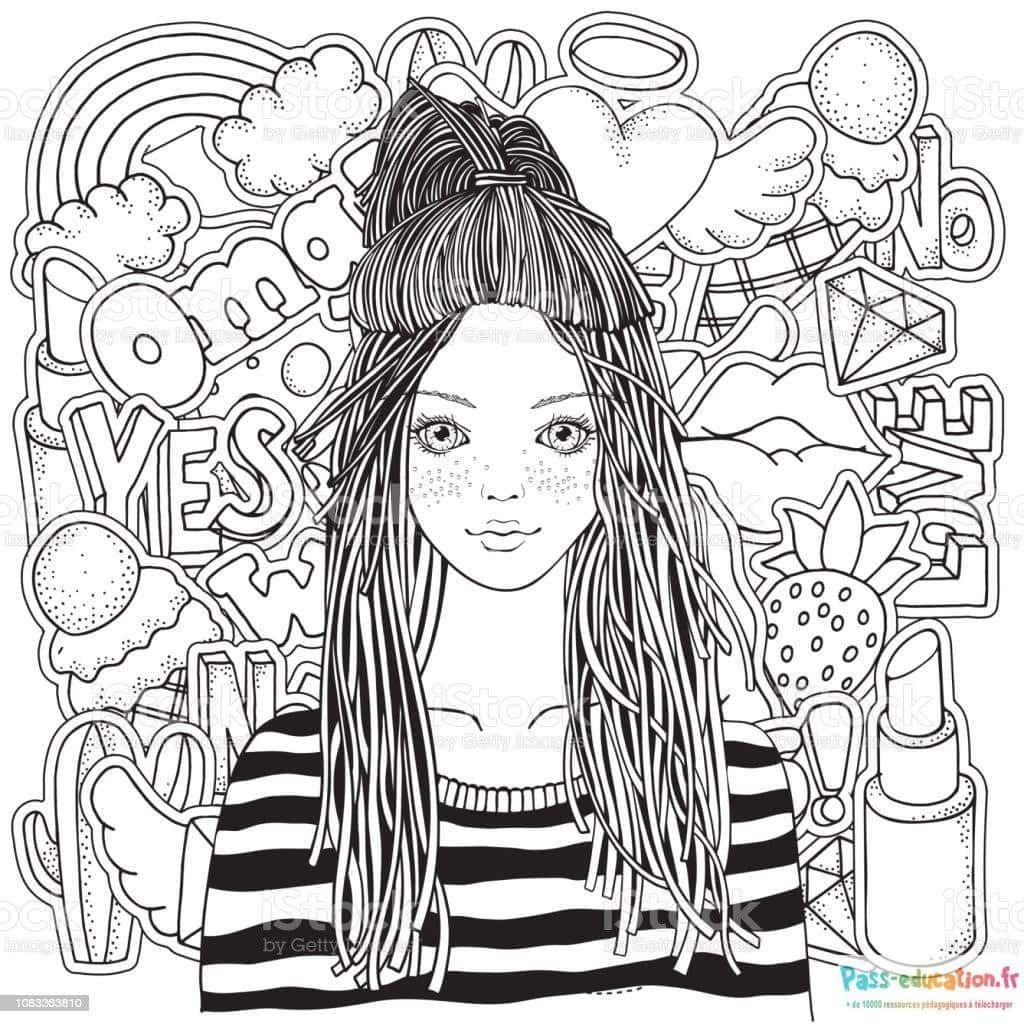 Coloriage Dessin pop ado à imprimer et colorier
