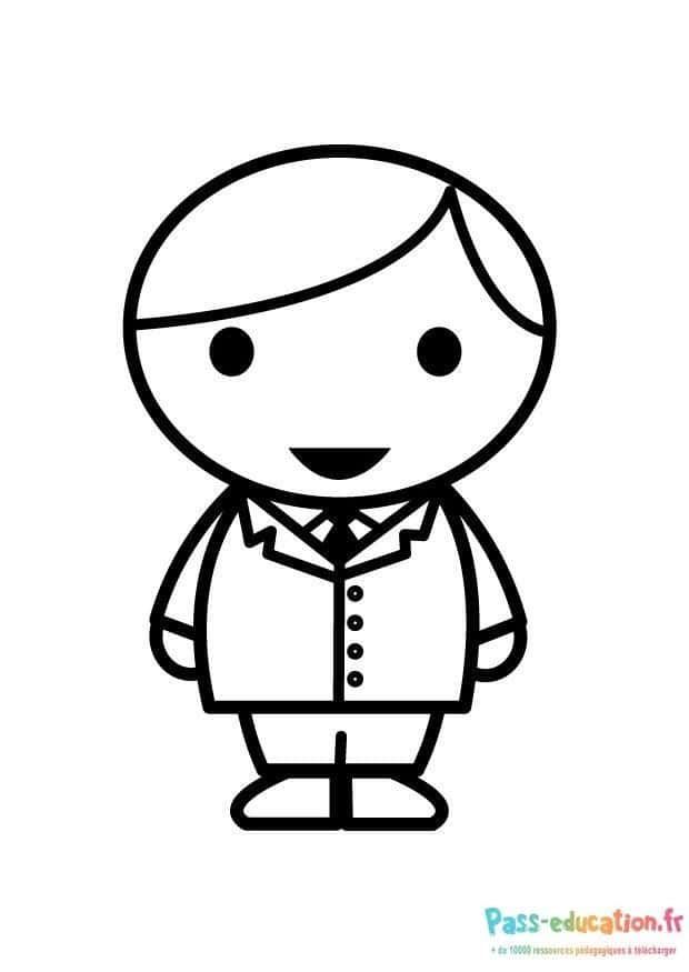 Coloriage Papa en dessin à imprimer et colorier