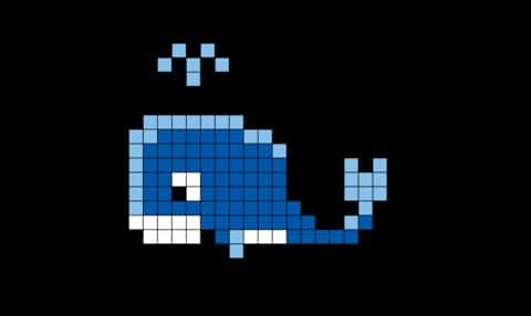 Coloriage Baleine pixel art à imprimer et colorier