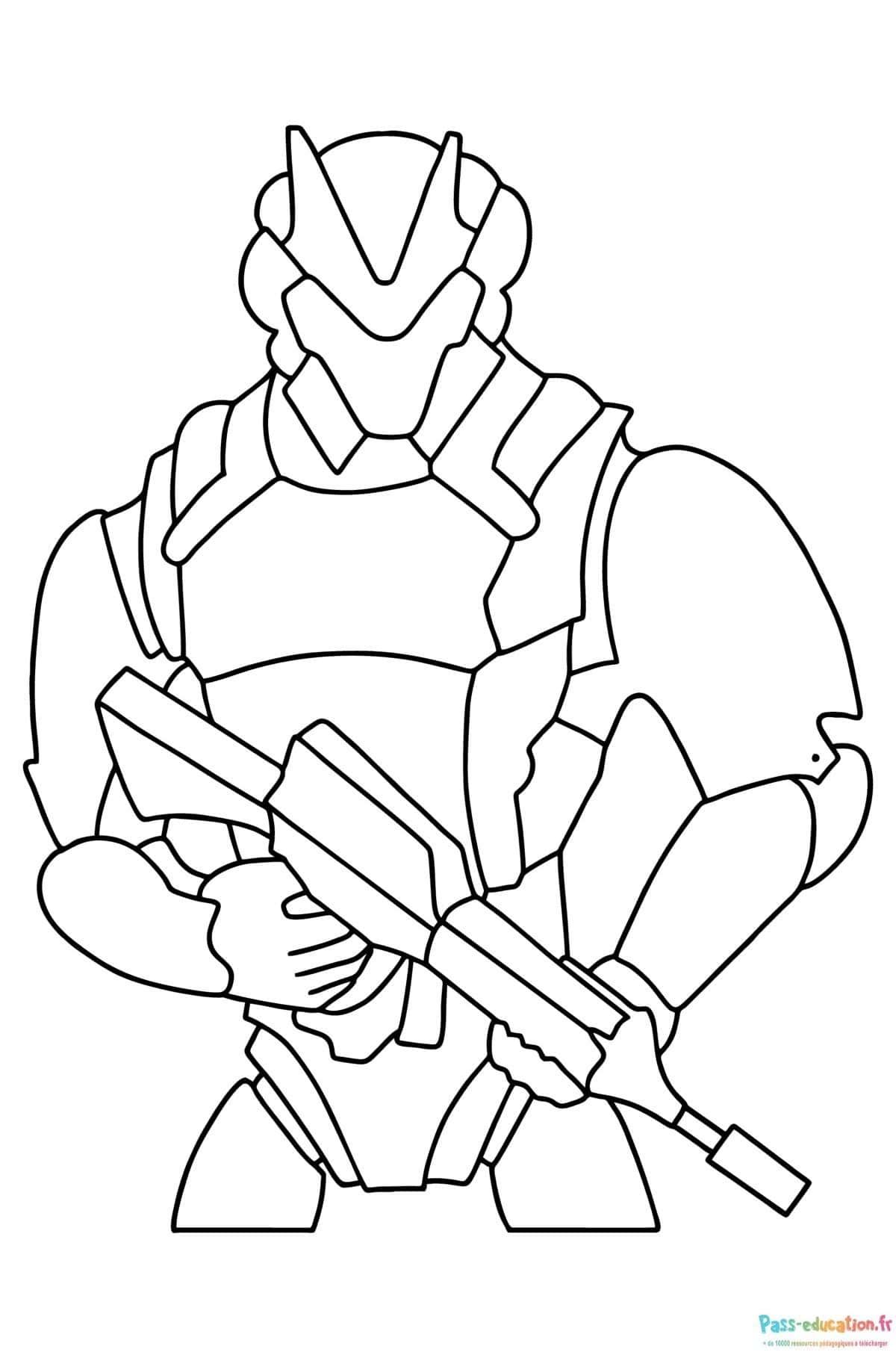 Coloriage Guerrier en armure à imprimer et colorier